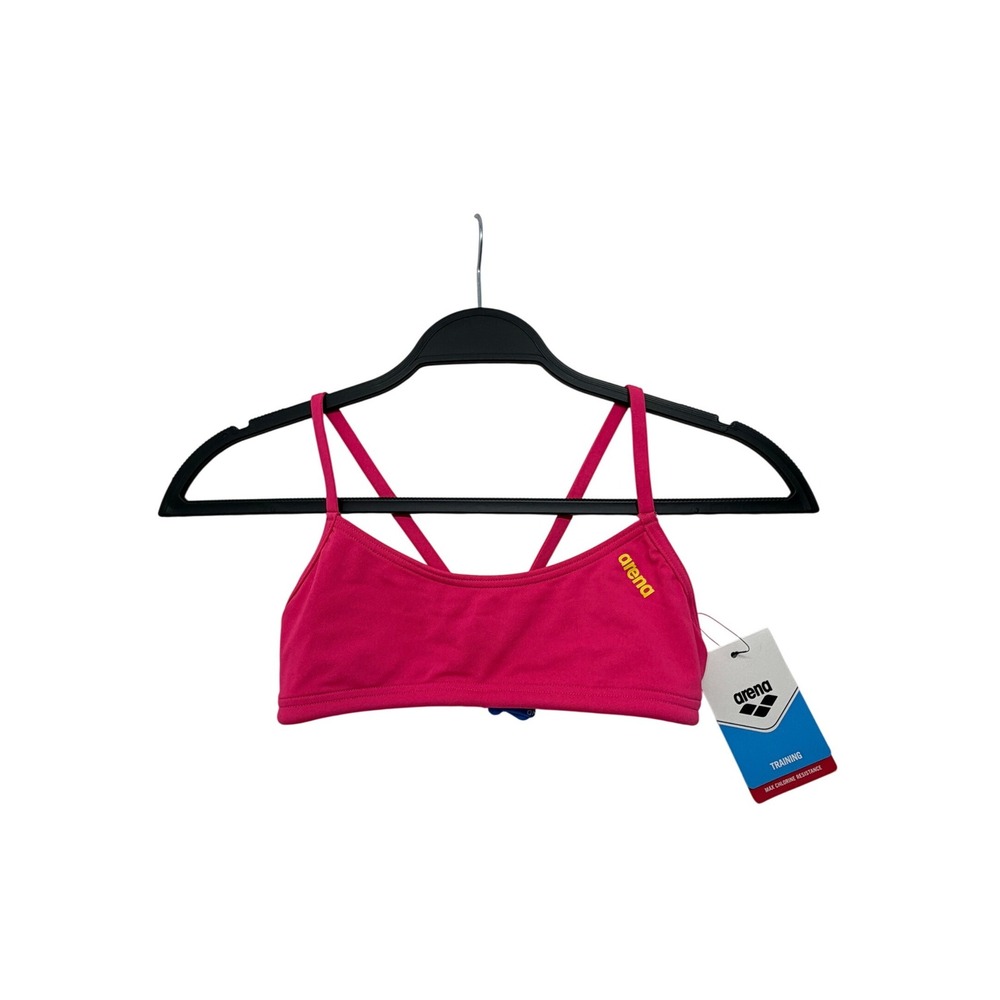 Arena Bandeau Play Training Bikini Swim Top Pink Yellow 28 XS NWT New